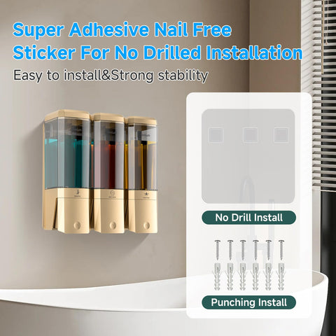GlintGath wall-mount installation demonstrates no-drill setup for tidy showers.