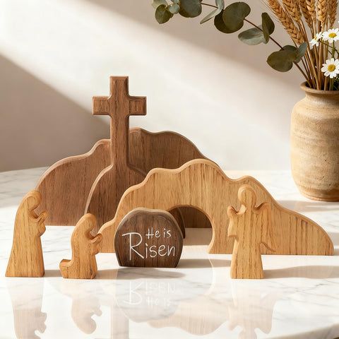 Glintoper wooden Easter decor finish offers warm, timeless appeal.