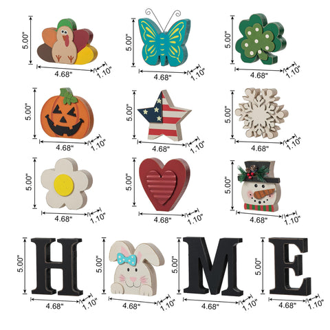 Glitzhome home sign letter M adds festive shelf appeal