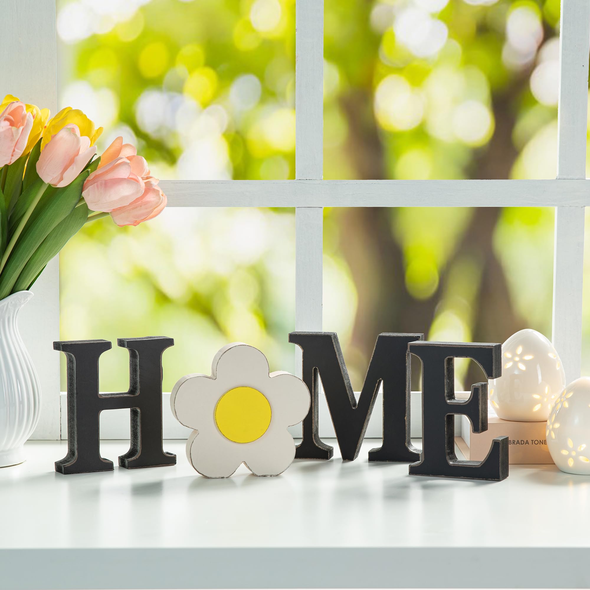 Glitzhome home sign snowflake icon brings a light winter touch