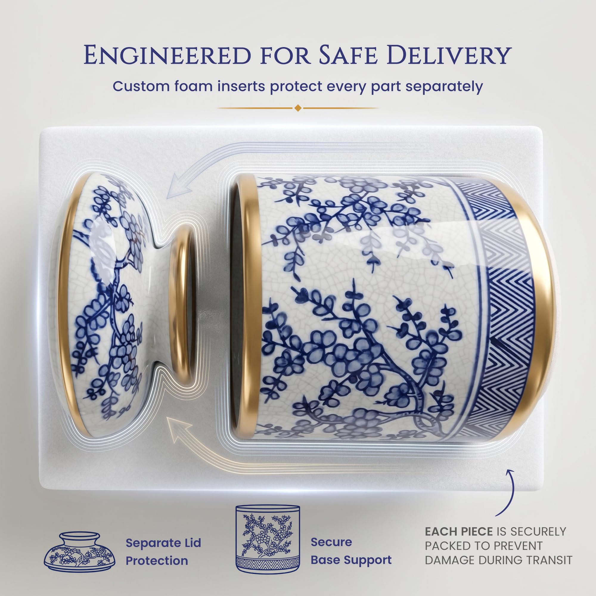 GLOBAL PRIME GOODS Glossy finish highlights handcrafted porcelain aesthetics.