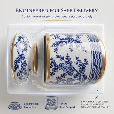 GLOBAL PRIME GOODS Glossy finish highlights handcrafted porcelain aesthetics.