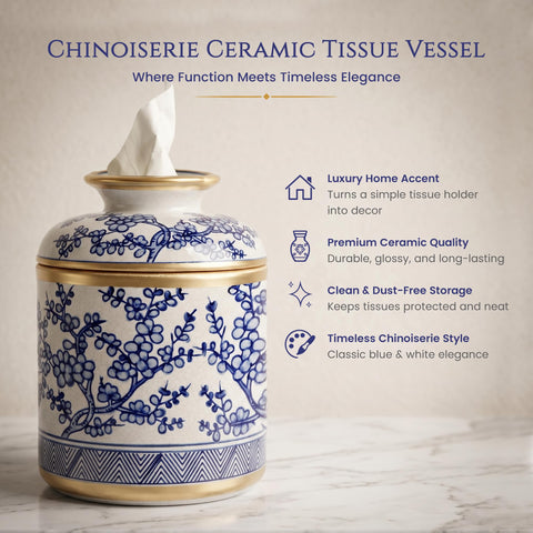 GLOBAL PRIME GOODS Gift-ready decor piece for blue and white collections.