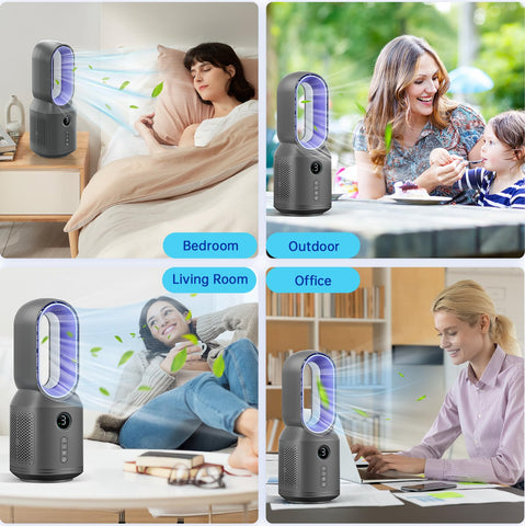 Globexis bladeless desk fan child-safe grille for families
