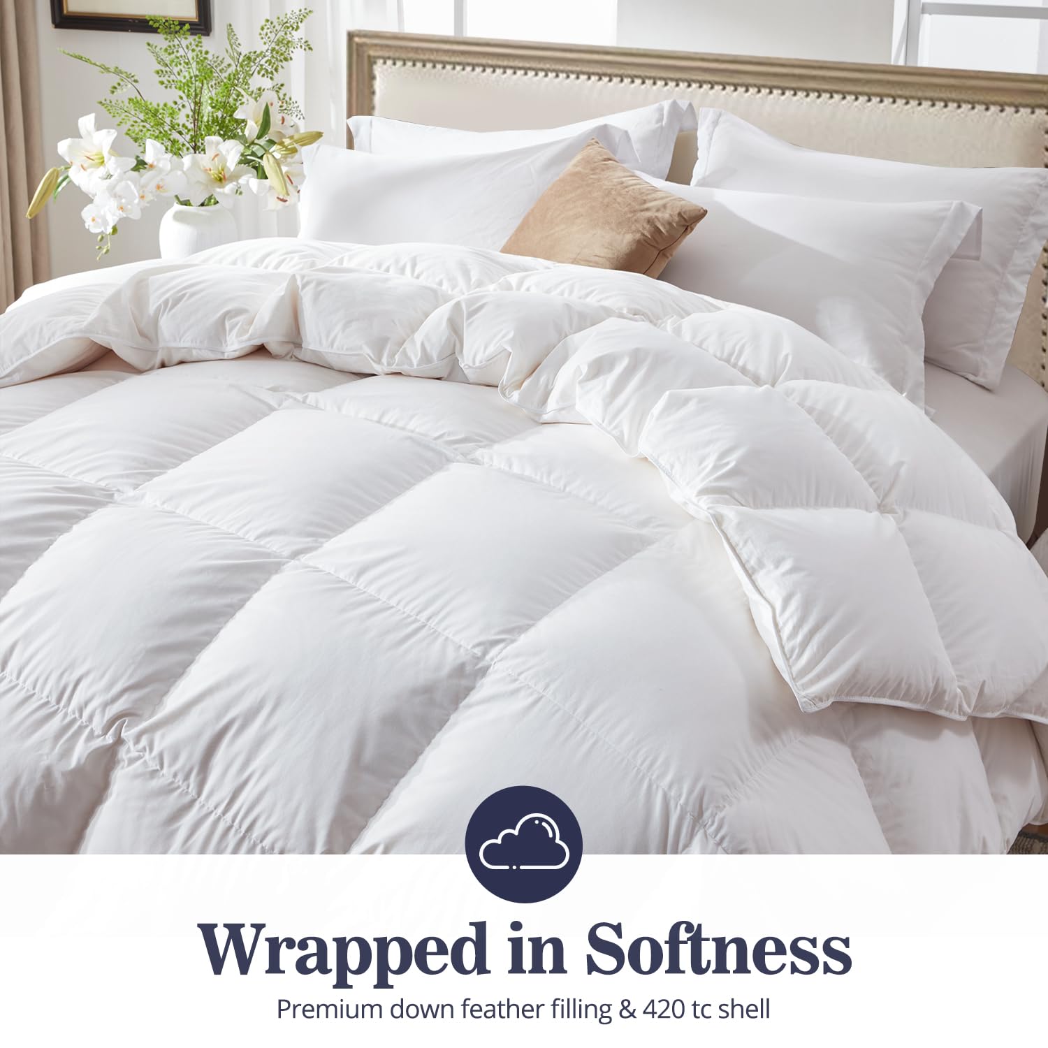 Globon corner-tabs secured duvet demonstrating stable night’s sleep