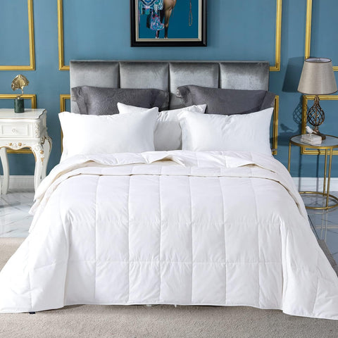 Globon summer down comforter on king bed for cool, breathable sleep.