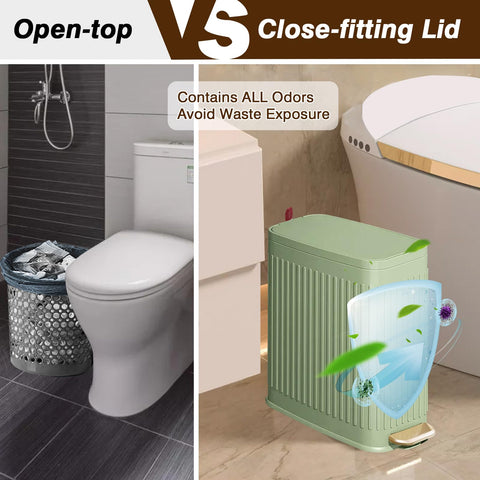 GloDeals odor-control trash can with aroma tablets keeps spaces fresh.