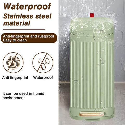 GloDeals Slim Trash Can removable inner bucket simplifies bag changes.
