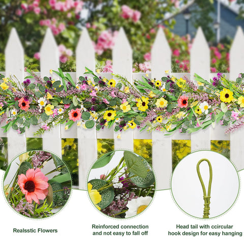 GLOMAXLY daisy lavender floral vine for year-round home styling and DIY projects.