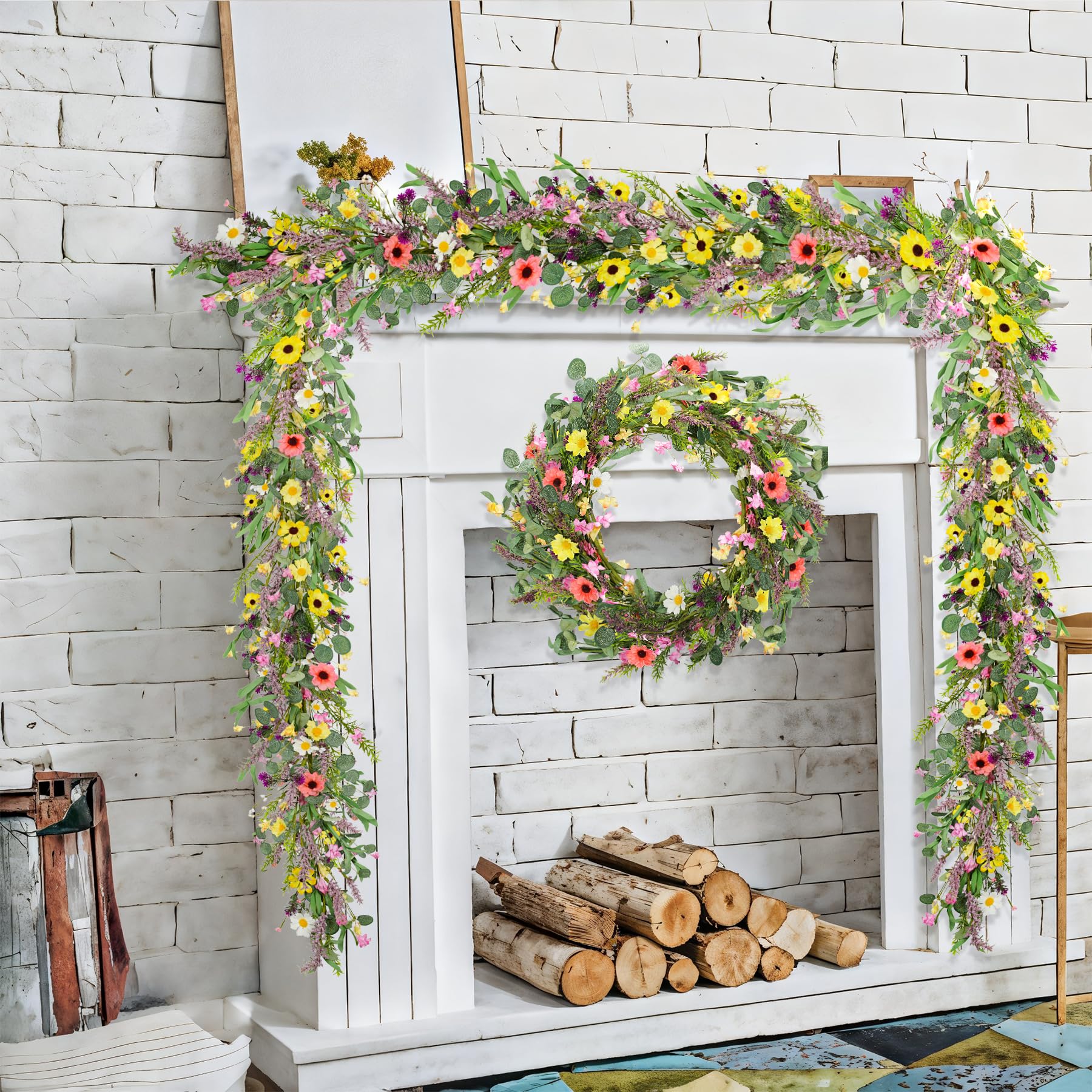 GLOMAXLY summer-spring artificial garland for indoor-outdoor use.