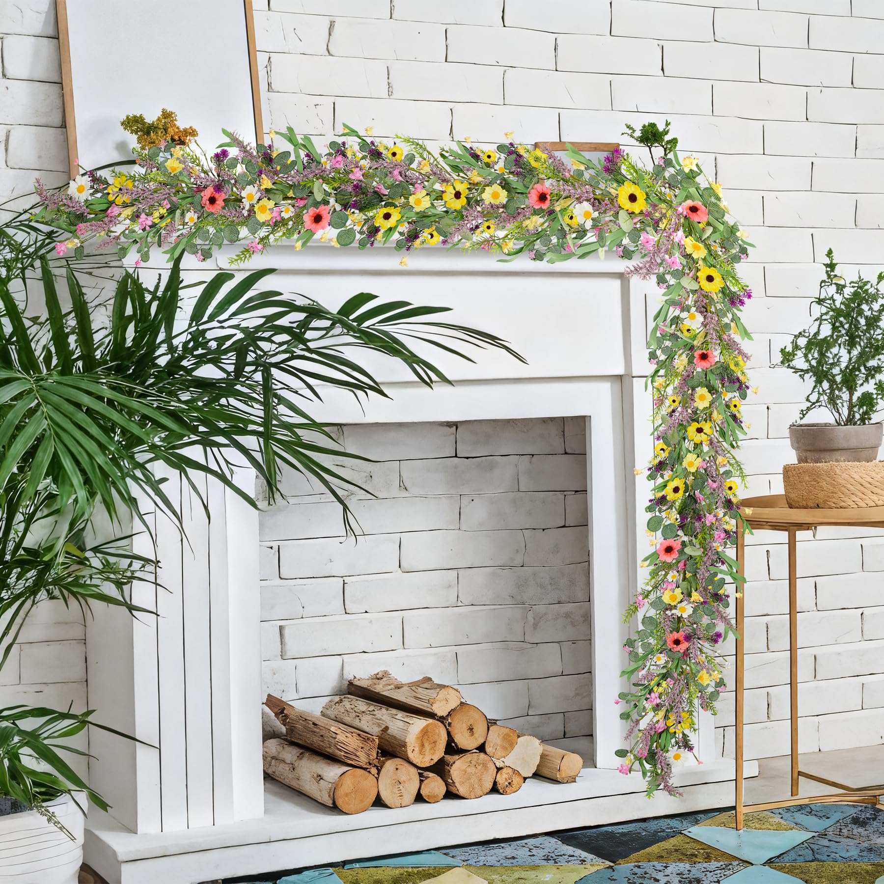 Durable plastic vines allow bending to fit arches and mantels.