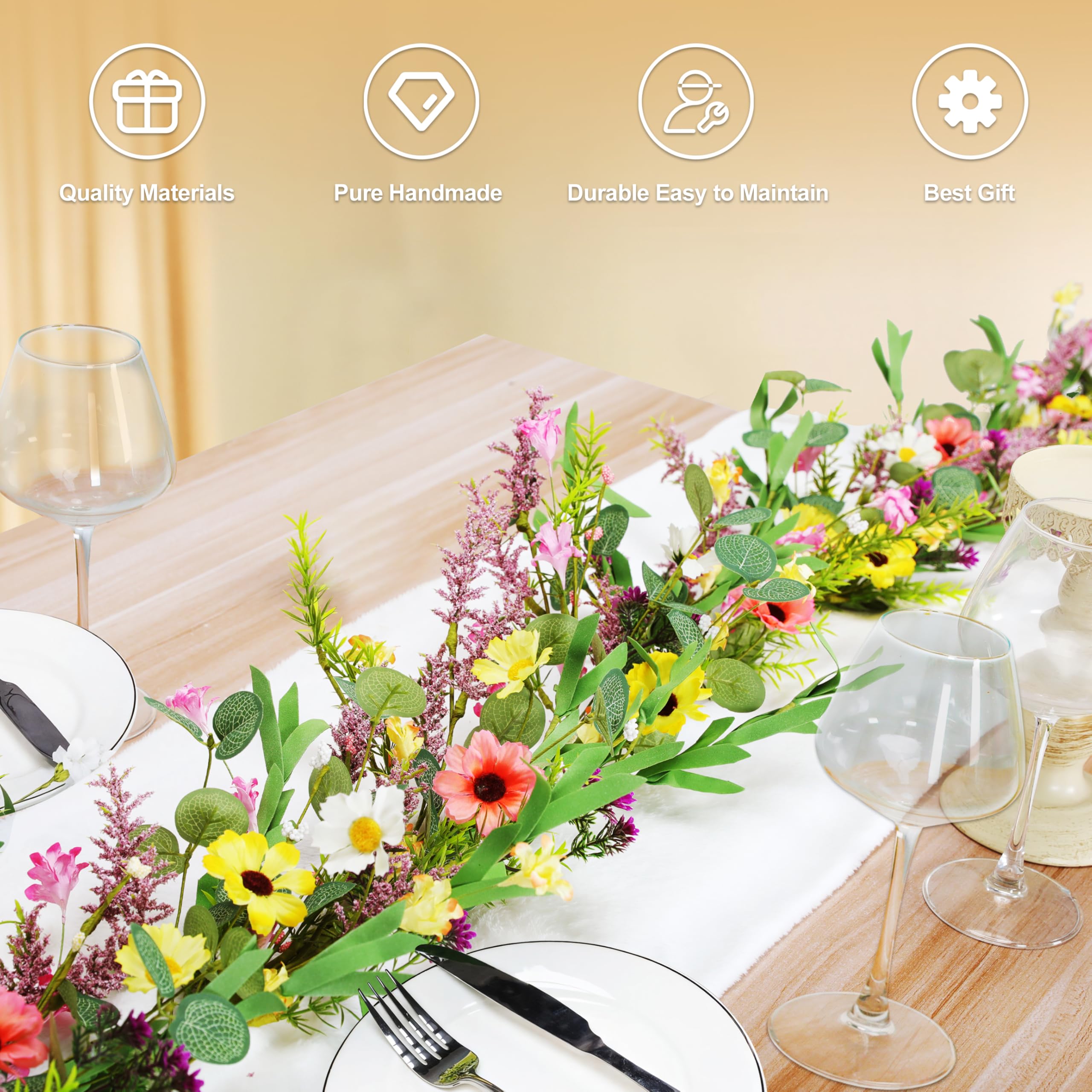 Wedding arch decorated with GLOMAXLY garland for lush, natural charm.