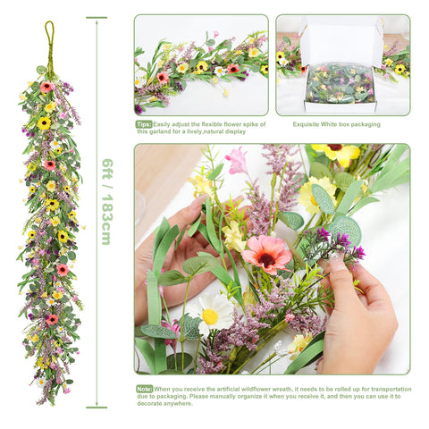 GLOMAXLY wisteria lavender garland adds elegant color to arches and walls.