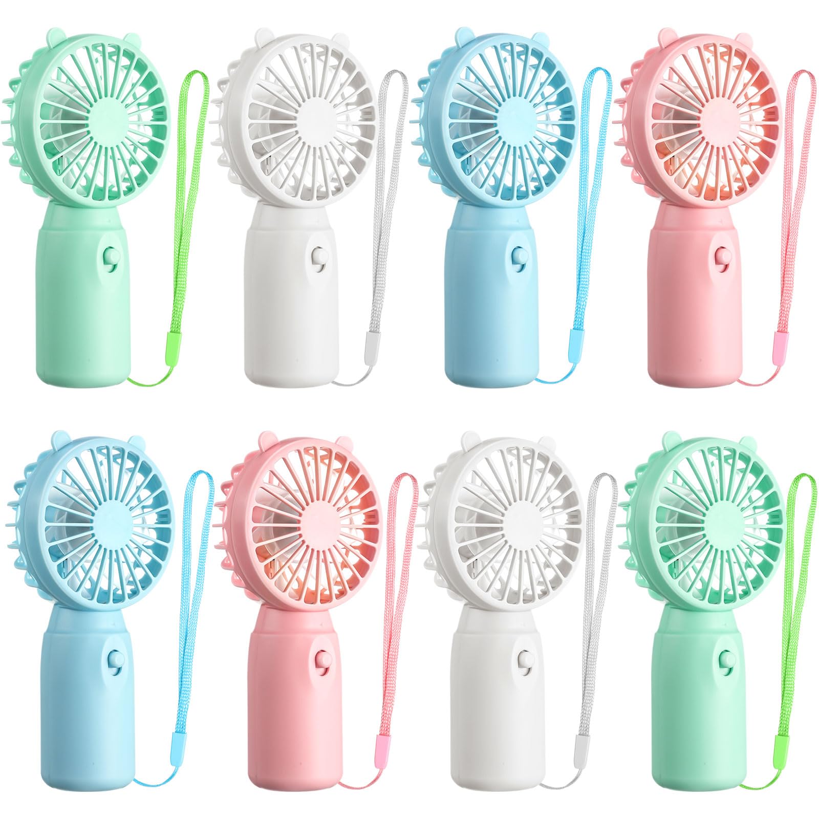Glooglitter pink ears mini fan for portable cooling on the go