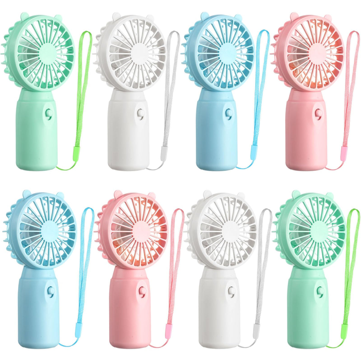 Glooglitter pink ears mini fan for portable cooling on the go