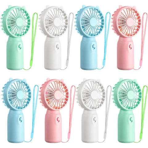 Glooglitter pink ears mini fan for portable cooling on the go