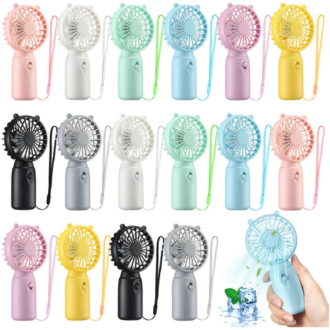 Glooglitter mini fan pink ears, portable cooling for makeup sessions
