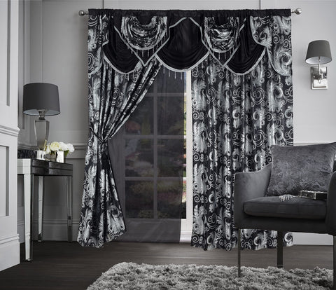 GLORY RUGS Jacquard window panels feature a rod-pocket design for easy installation.
