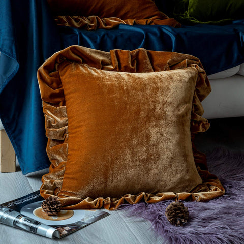GLORY SEASON pleated-edge velvet cover showcases elegant detail and refined style