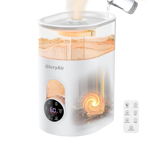 GloryAir 6L humidifier top-fill front view for spill-free refills and easy use