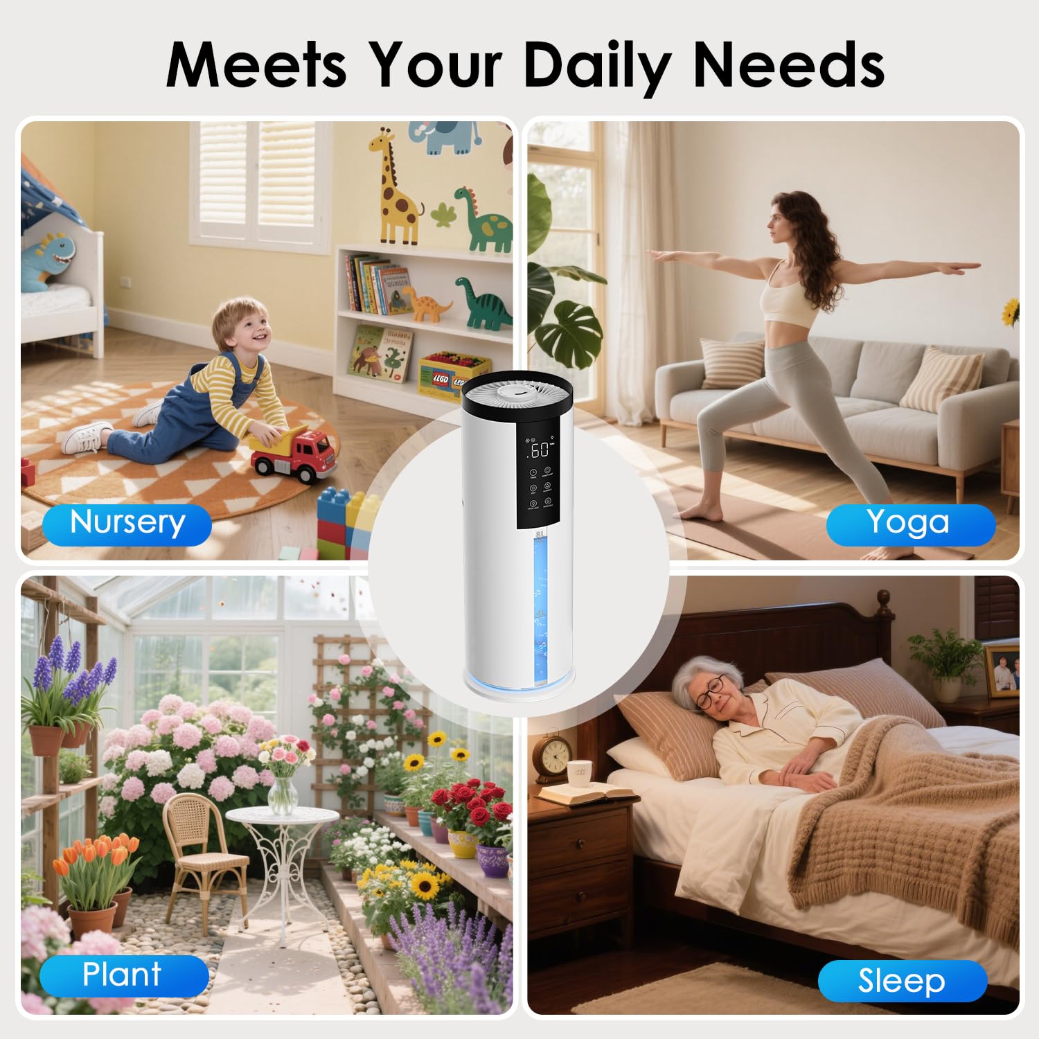 GloryAir 7-color lights offer soft ambient lighting.