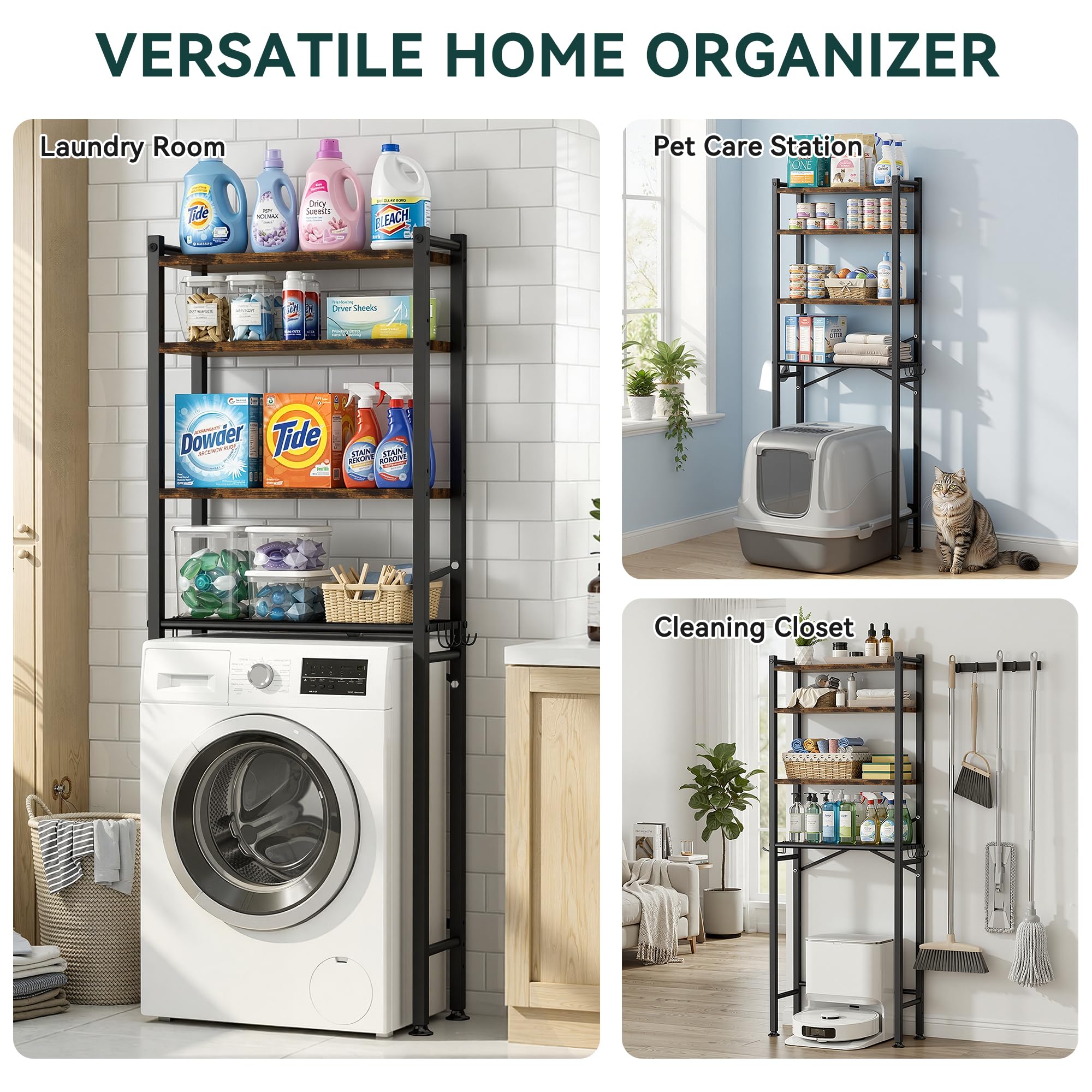 GloTika 4-Tier rack in bathroom setting demonstrates practical organization.