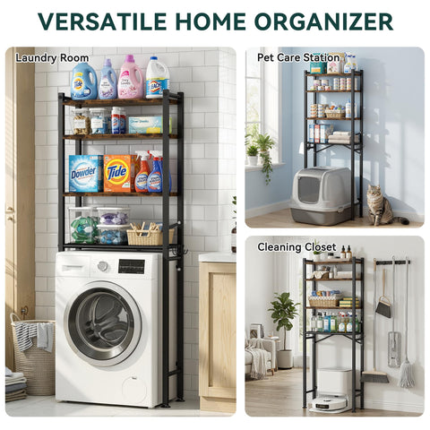 GloTika 4-Tier rack in bathroom setting demonstrates practical organization.