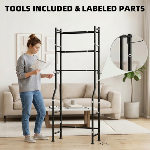 GloTika sleek black finish complements modern decor while organizing daily essentials.