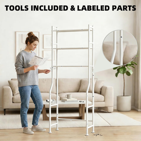 Includes clearly labeled parts and tools for easy assembly.