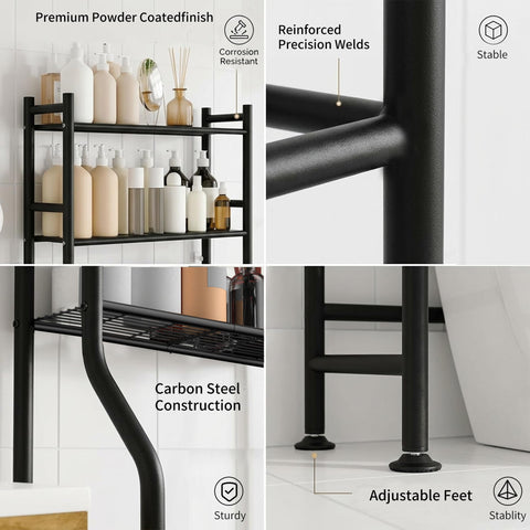 GloTika roll holder and side hooks offer extra hanging and storage options.