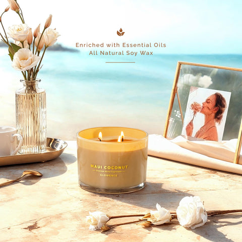 Glowence large 3wick jar packaging – premium gift-ready presentation.