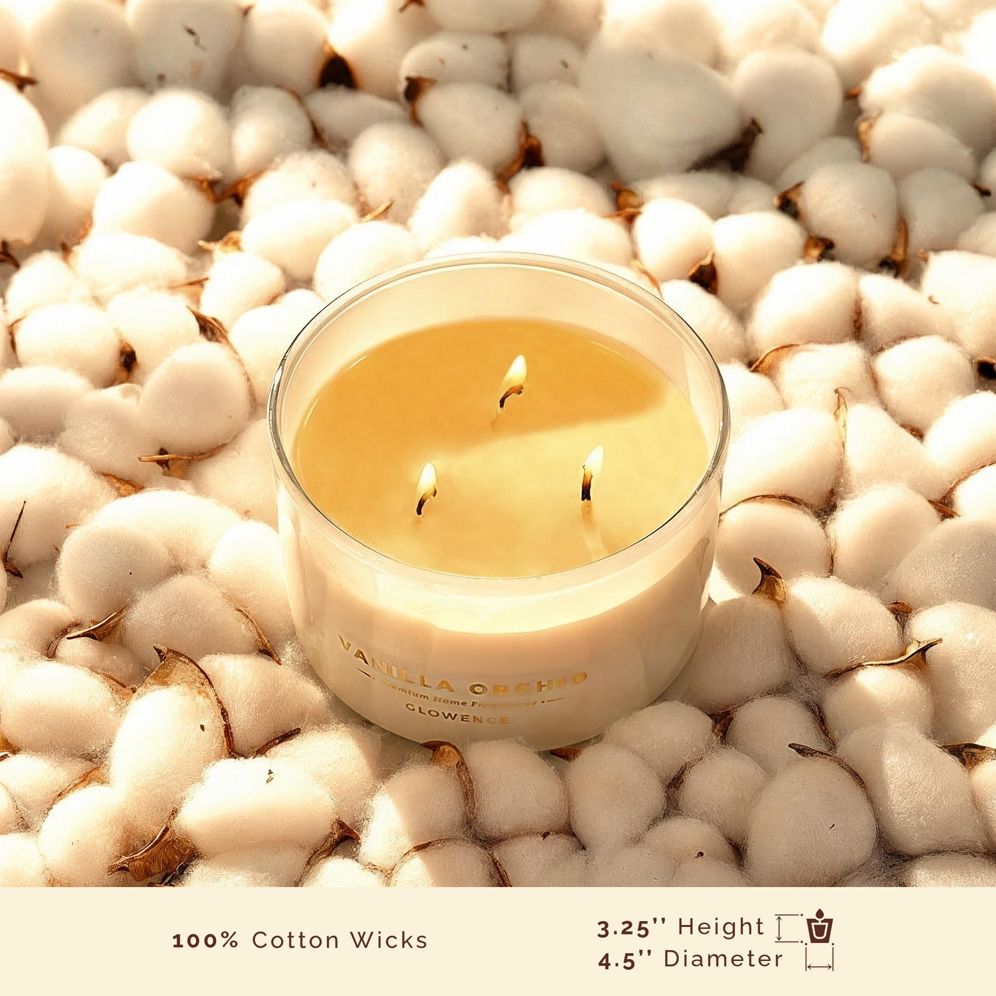 Glowence soy wax formula delivers a clean burn with minimal fumes.