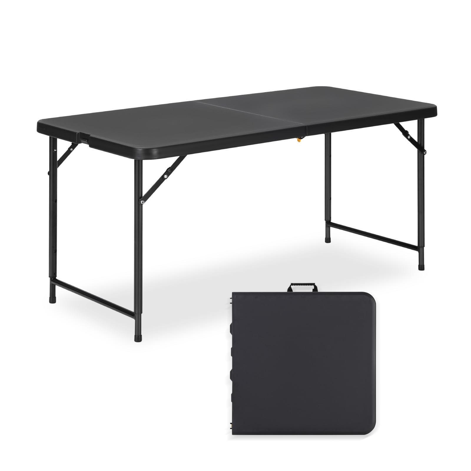 GlowitLian 4ft folding table with HDPE top and steel legs for durable surface