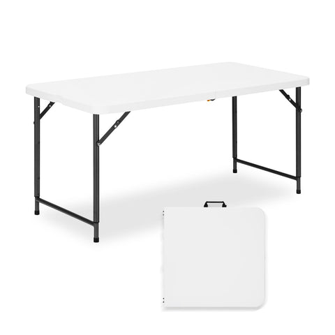 GlowitLian 4ft folding table with HDPE top for sturdy, scratch-resistant dining surfaces.