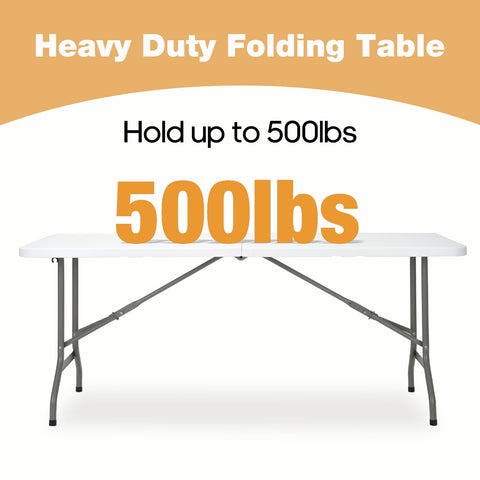 GlowitLian 6ft table ready for camping and outdoor use.