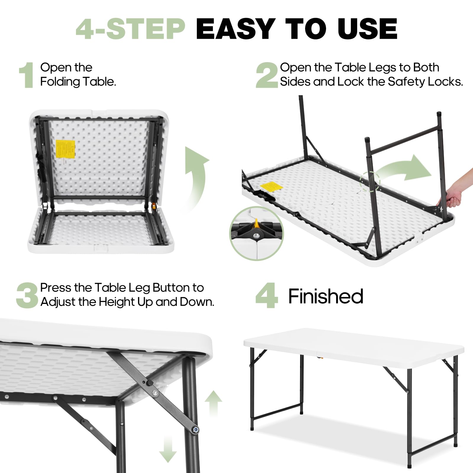 GlowitLian easy-clean HDPE surface resists spills and messes.