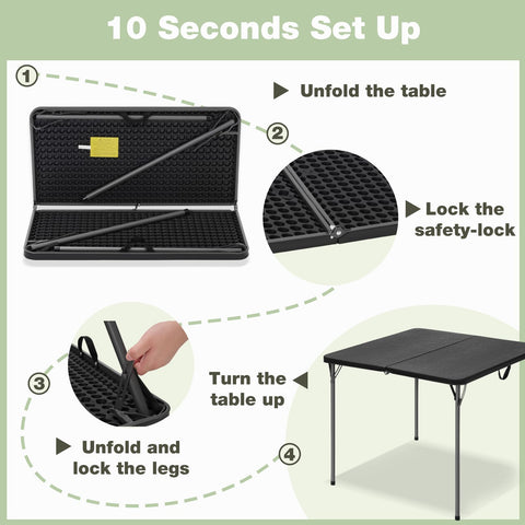 GlowitLian non-slip end caps keep the table steady.