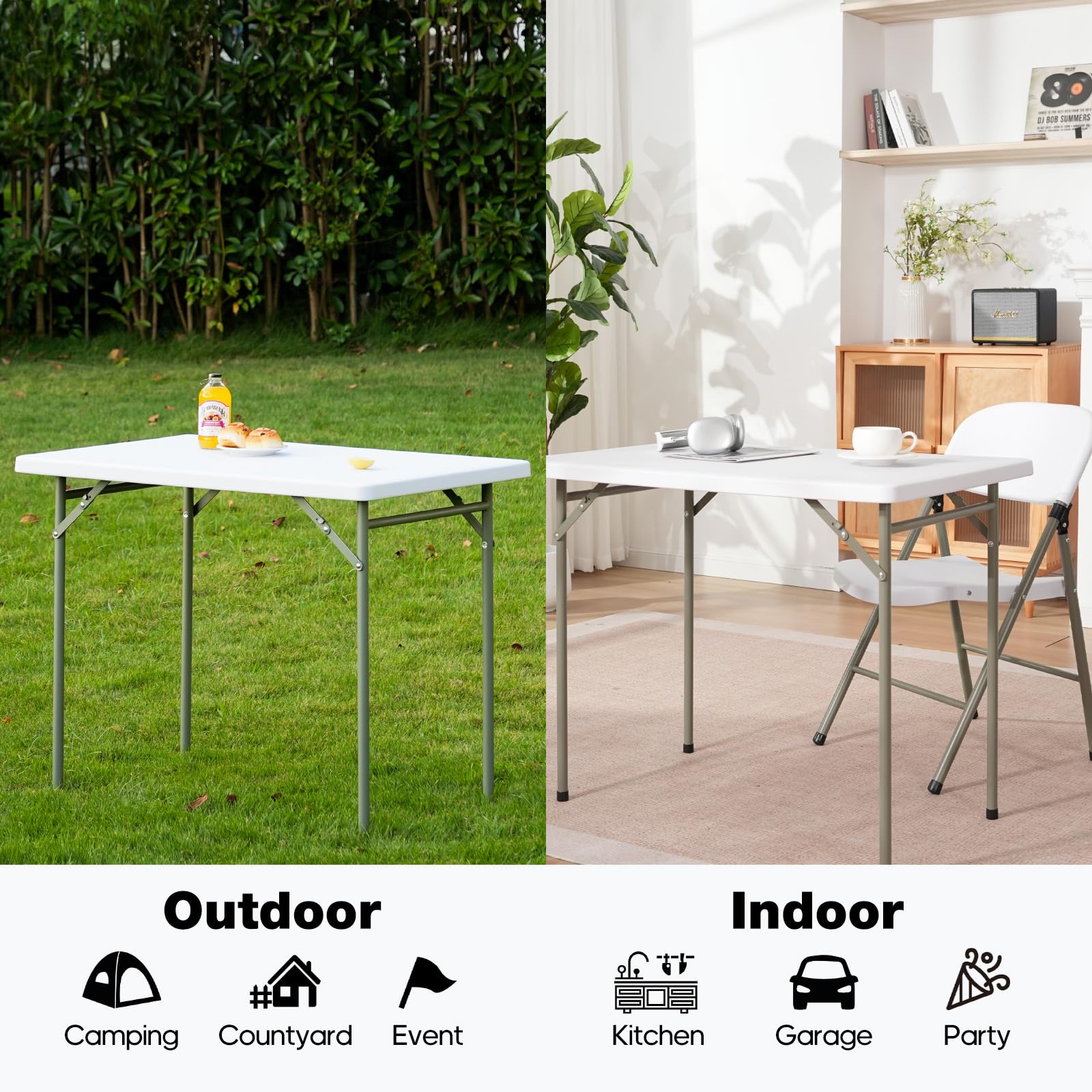GlowitLian outdoor table supports camping, picnics, and backyard parties.