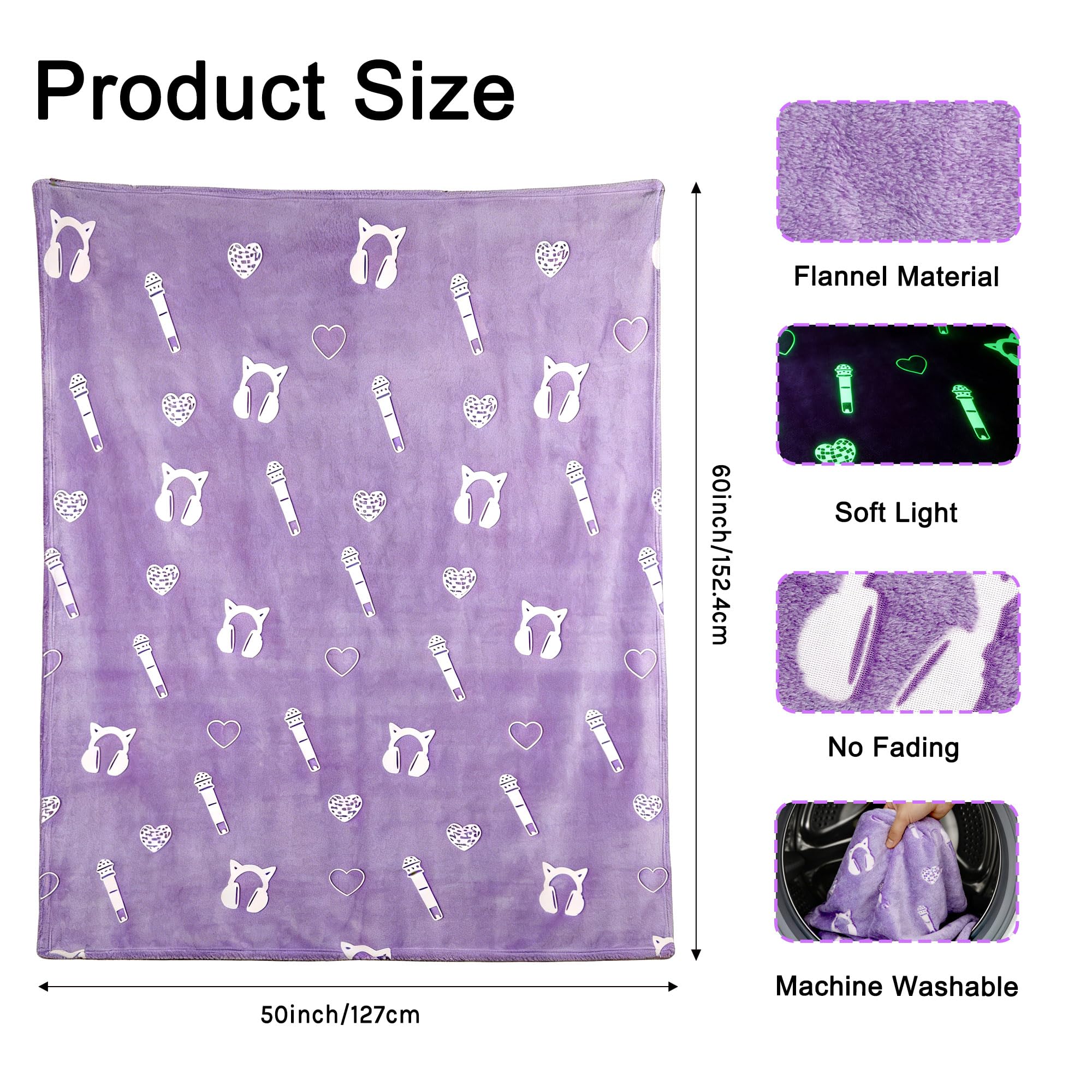 Glowvibe 50x60 throw blanket provides generous warmth on chilly nights.