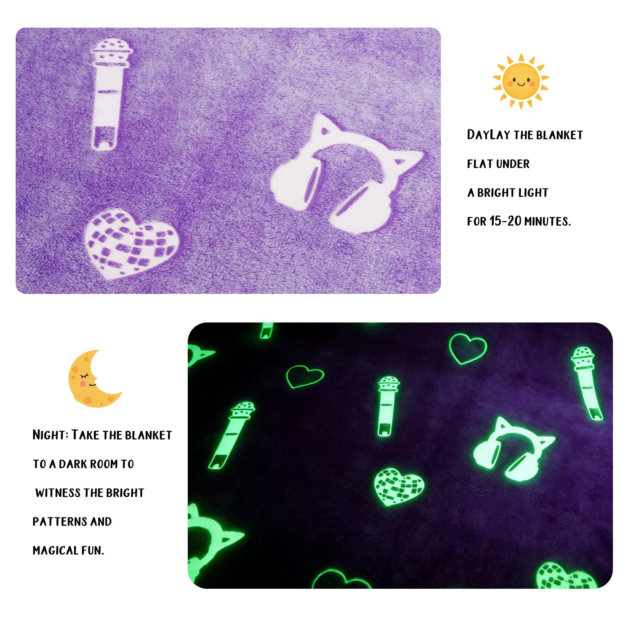 Glowvibe ultra-soft fleece blanket offers lightweight comfort year-round.