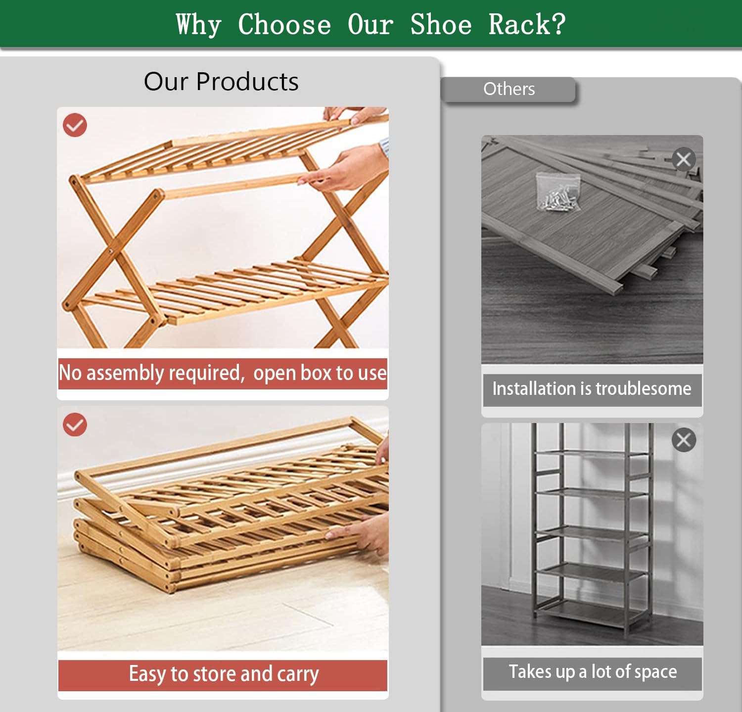 Glsety shoe rack opened to 50x26x69 cm optimizes hallway storage.