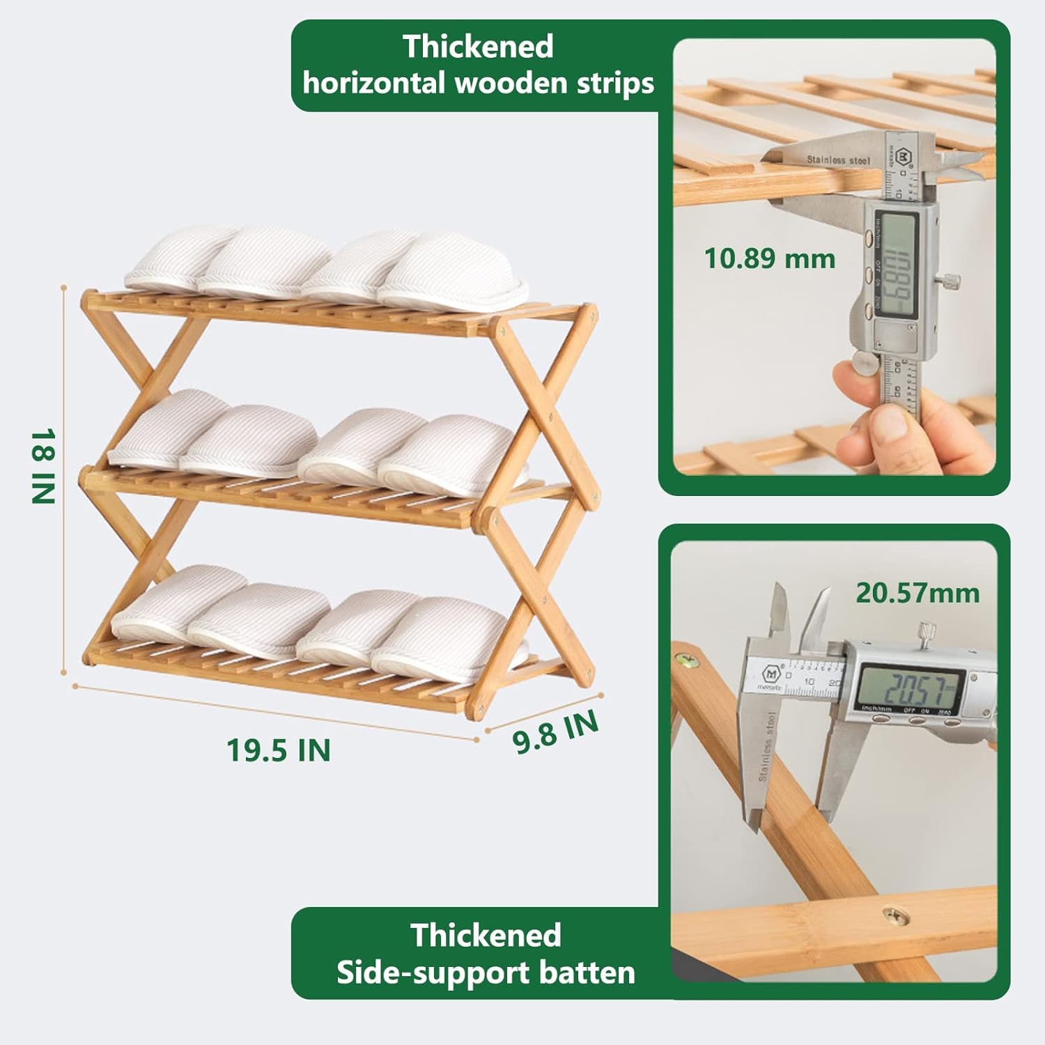Glsety open-frame 3-tier rack demonstrates quick setup and clutter-free entryway.