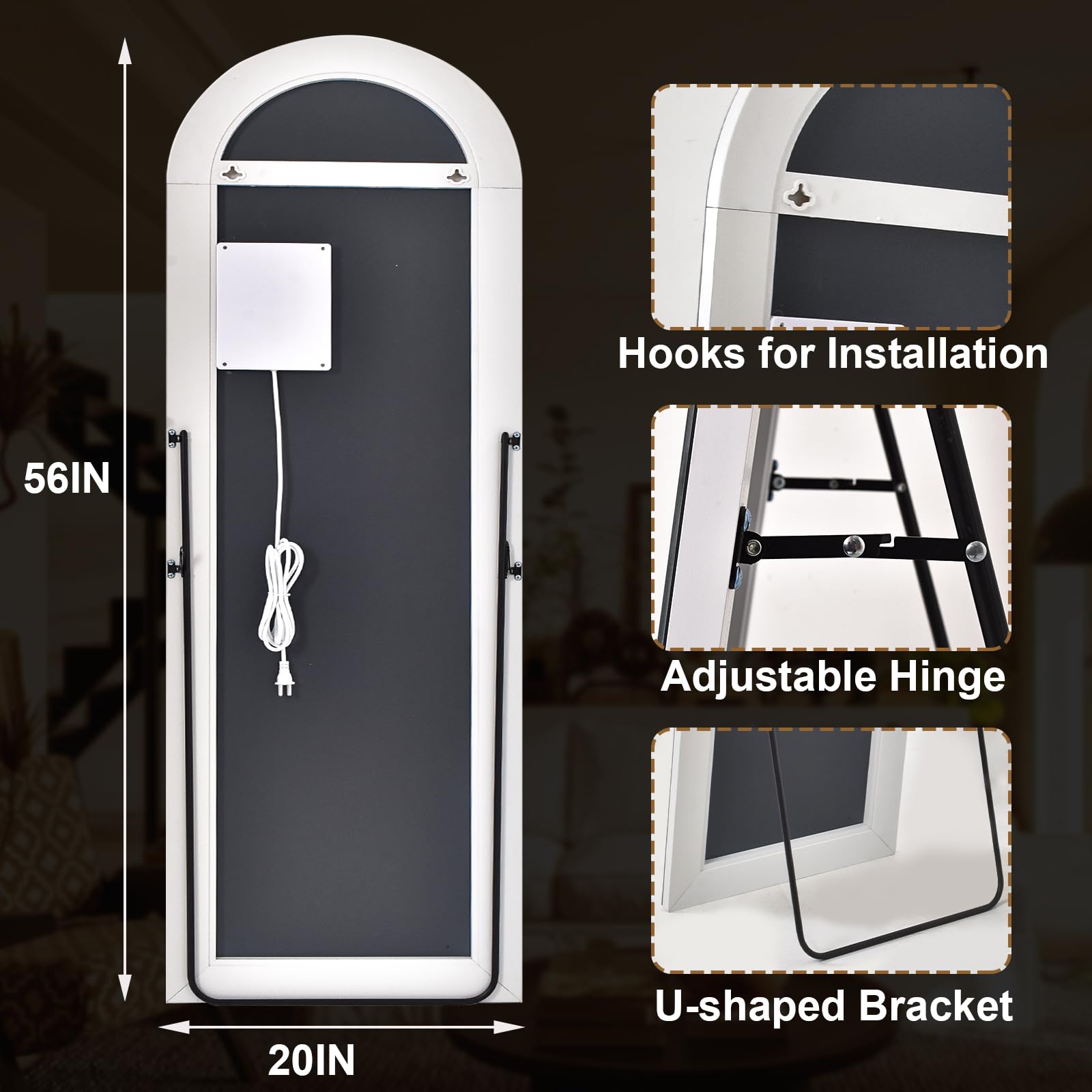GLSLAND bedroom cloakroom mirror enhances space with an elegant arched silhouette.