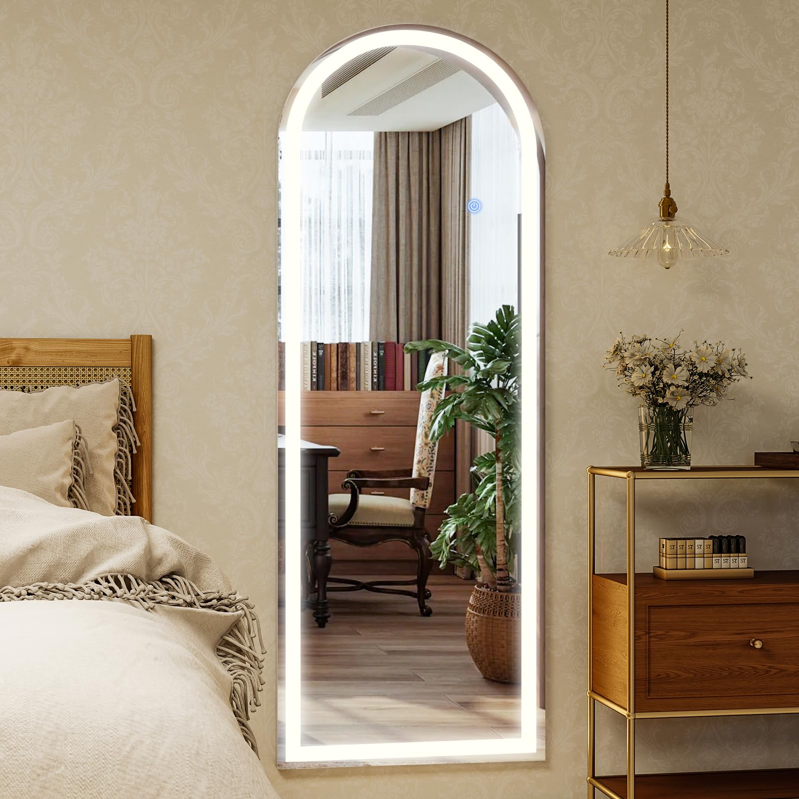 GLSLAND luxury full-body reflection mirror elevates dressing routines with style.