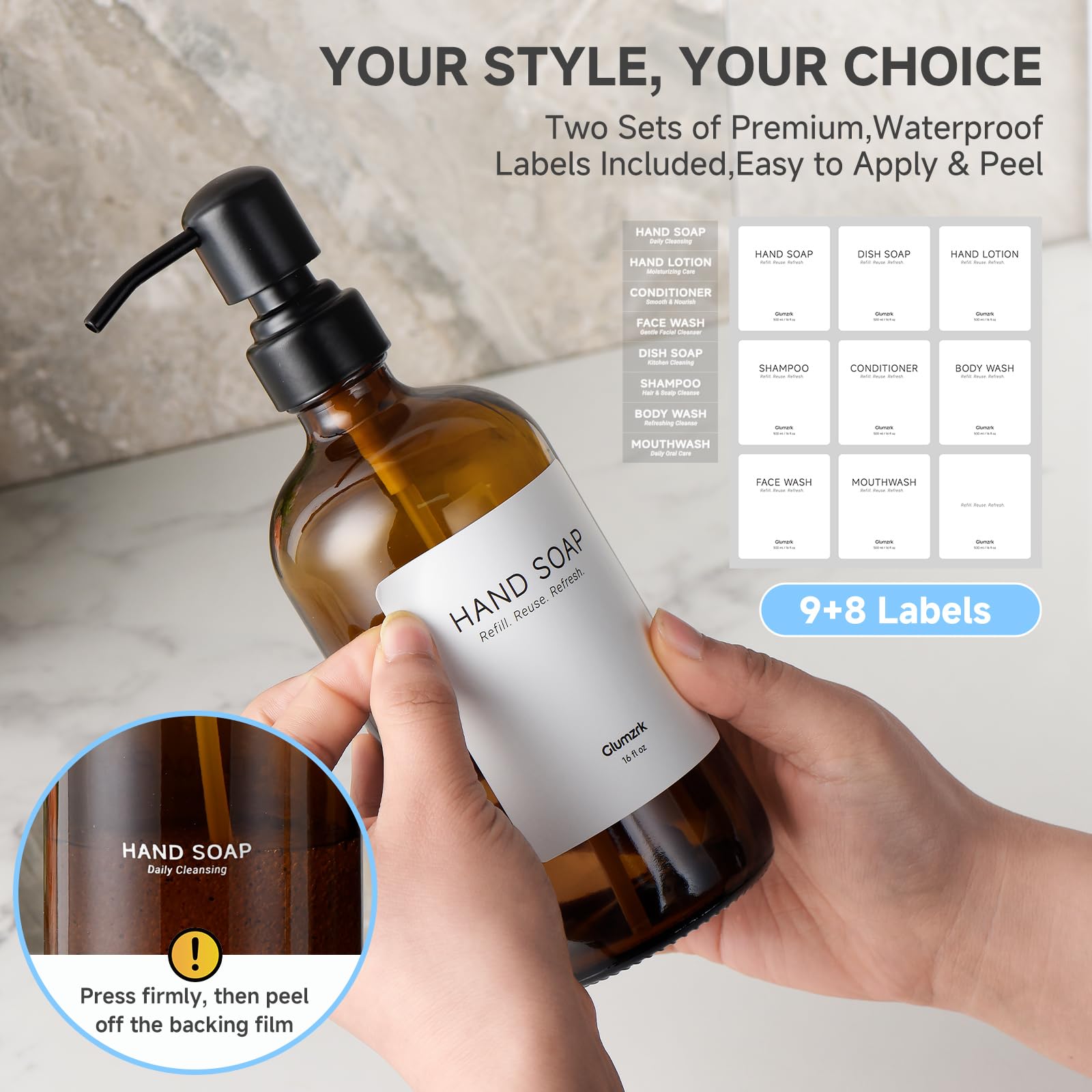 Bamboo dish brush pairs with the Glumzrk soap station for quick cleaning.