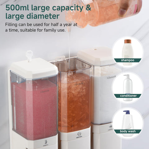 Glumzrk refillable 500 ml chambers show liquid level for easy refills.