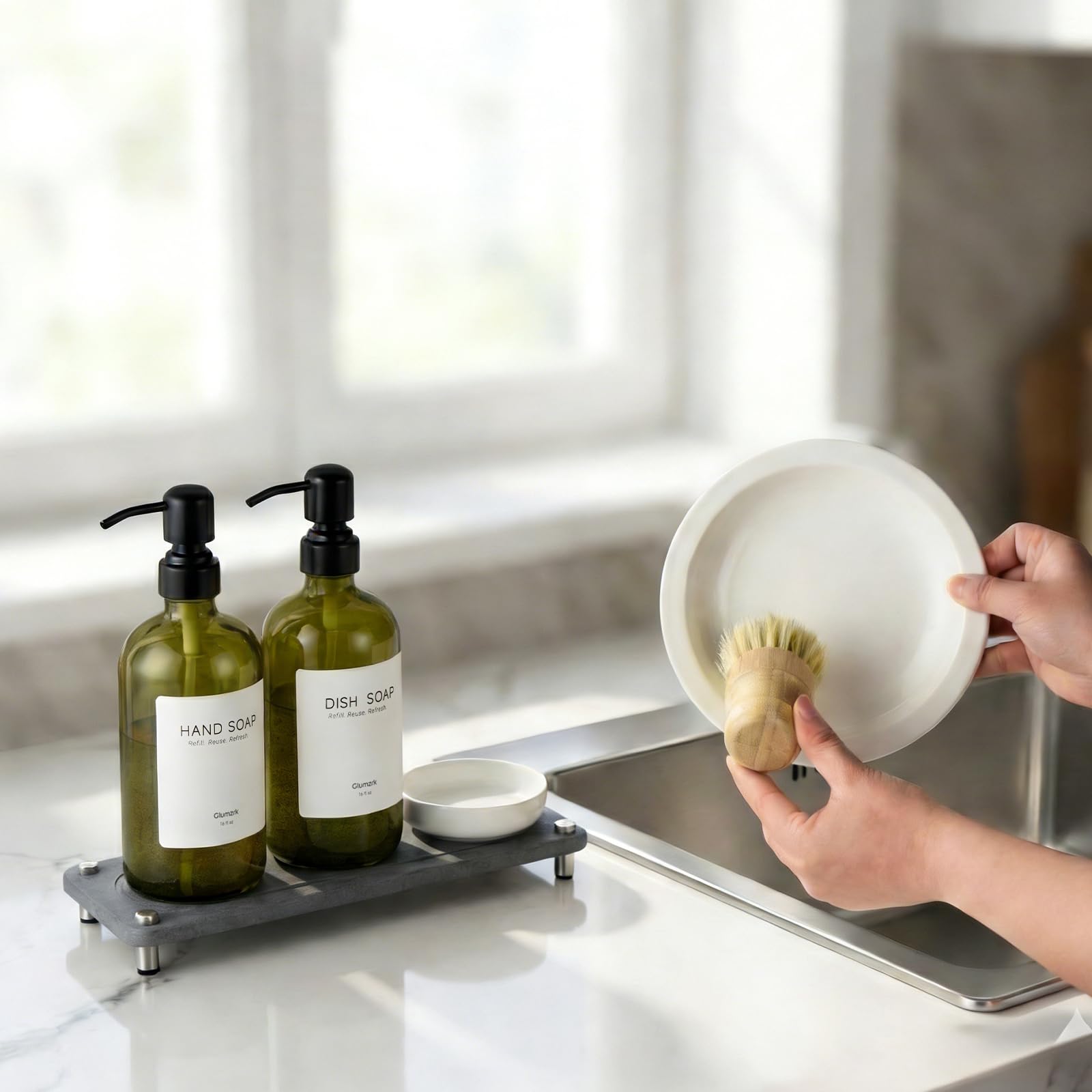 glumzrk waterproof designer labels allow quick labeling for soap lotion shampoo or dish soap