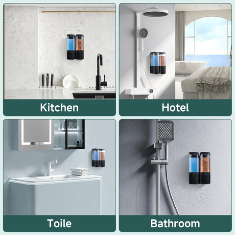 Glumzrk waterproof label clearly identifies liquids in the dispenser.