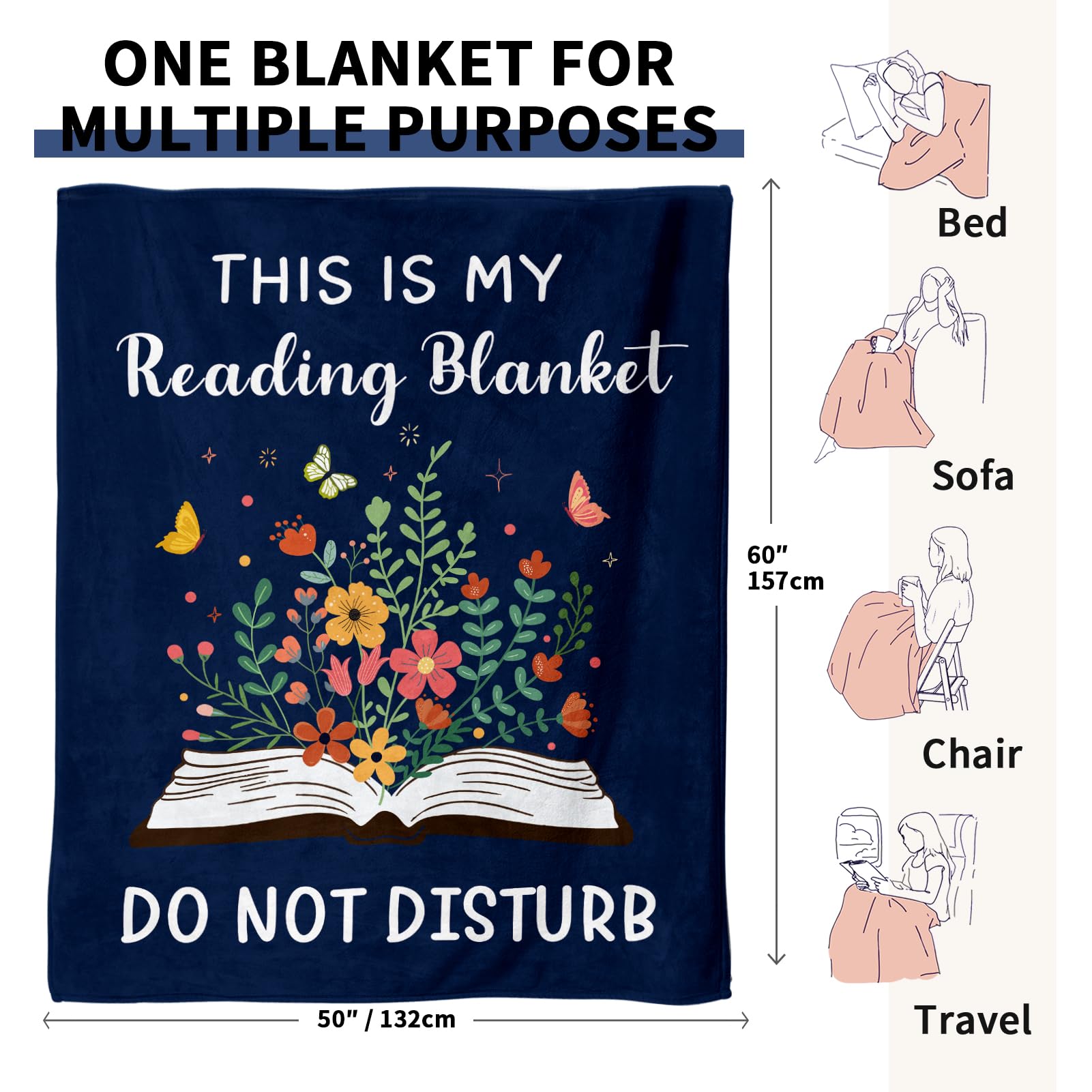 Glydein 50x60 inch reading blanket suitable for sofa and bed use.