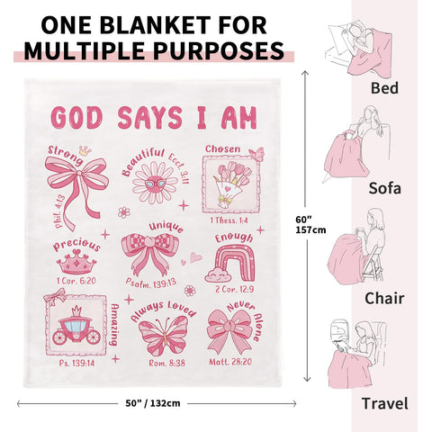 Glydein Bible Verse printed blanket design conveying faith and warmth